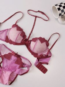 Halter Charm Mesh Lace Lingerie Set